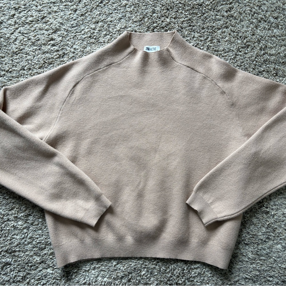 ZYIA Tan Crew Neck Sweater